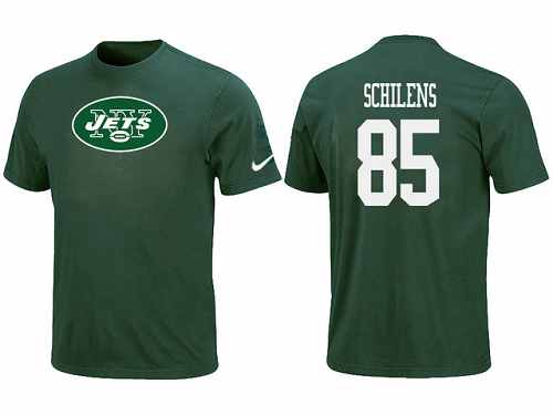 Nike New York Jets #85 Chaz Schilens Name & Number NFL T-Shirt - Red